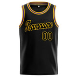 Custom Stitched Basketball Jersey for Men, Women And Kids Black-Yellow