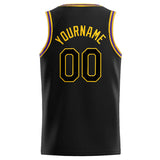 Custom Stitched Basketball Jersey for Men, Women And Kids Black-Yellow