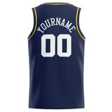 Custom Stitched Basketball Jersey for Men, Women And Kids Navy-White-Yellow