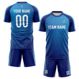 custom soccer set jersey kids adults personalized soccer blue