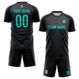 custom soccer set jersey kids adults personalized soccer black