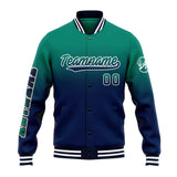 Custom Gradient Varsity Jacket Letterman jacket for Men, Women and Youth Green Navy