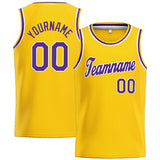 Custom Stitched Basketball Jersey for Men, Women And Kids Yellow-Purple-White