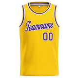 Custom Stitched Basketball Jersey for Men, Women And Kids Yellow-Purple-White