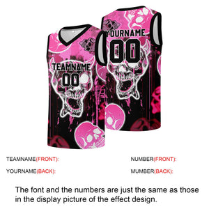 Custom basketball jersey for men and women. Stitched and printed name, number and logo Pink