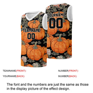 Custom basketball jersey for men and women. Stitched and printed name, number and logo Pumpkin