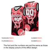 Custom basketball jersey for men and women. Stitched and printed name, number and logo Light Red