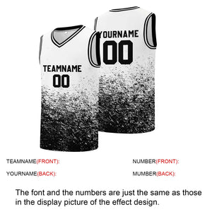 Custom basketball jersey for men and women. Stitched and printed name, number and logo White&Black