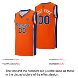 Custom basketball jersey shorts for men and women. Embroidered and printed name, number and logo Orange