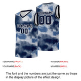 Custom basketball jersey for men and women. Stitched and printed name, number and logo Navy