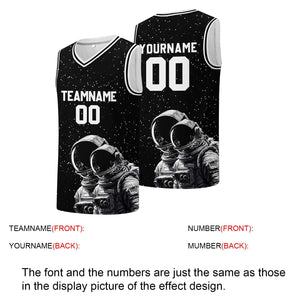 Custom basketball jersey for men and women. Stitched and printed name, number and logo Black