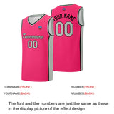 Custom basketball jersey shorts for men and women. Embroidered and printed name, number and logo Pink