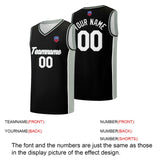 Custom basketball jersey shorts for men and women. Embroidered and printed name, number and logo Black&Grey