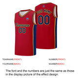 Custom basketball jersey shorts for men and women. Embroidered and printed name, number and logo Red