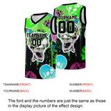 Custom basketball jersey for men and women. Stitched and printed name, number and logo Neon Green