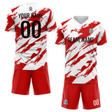 Custom Soccer Uniform Jersey Kids Adults Personalized Set Jersey Worn&Red&White