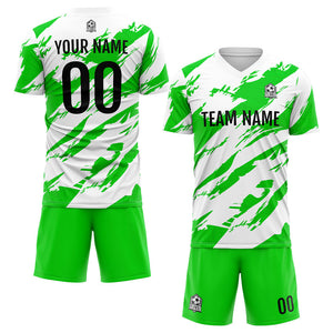 Custom Soccer Uniform Jersey Kids Adults Personalized Set Jersey Worn&Green&white