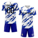 custom soccer set jersey kids adults personalized soccer blue