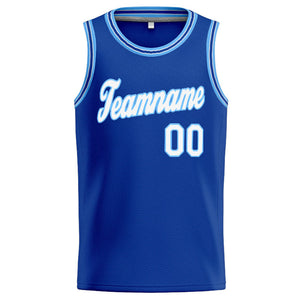 Custom Stitched Basketball Jersey for Men, Women And Kids Royal-Light Blue-White