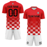 custom soccer set jersey kids adults personalized soccer red