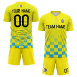 custom soccer set jersey kids adults personalized soccer yellow