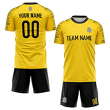 custom soccer set jersey kids adults personalized soccer yellow