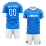 custom soccer set jersey kids adults personalized soccer blue