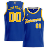 Custom Stitched Basketball Jersey for Men, Women  And Kids Royal-Yellow