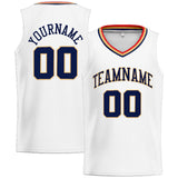 Custom Stitched Basketball Jersey for Men, Women And Kids White-Navy-Gold-Red