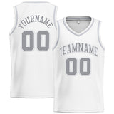 Custom Stitched Basketball Jersey for Men, Women And Kids White-Gray-Light Gray