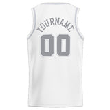 Custom Stitched Basketball Jersey for Men, Women And Kids White-Gray-Light Gray