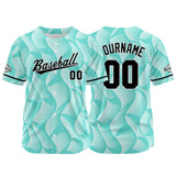 Custom Full Print Design Baseball Jersey aqua