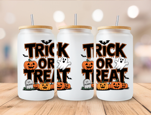 16oz Glass Tumbler - Trick or Treat