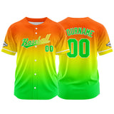 Custom Full Print Design  Baseball Jersey green-yellow-orange