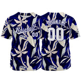 Custom Full Print Design Baseball Jersey navy-cream