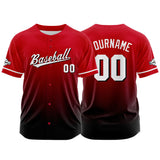 Custom Full Print Design Baseball Jersey red-black