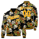 Custom  Sunflower Varsity Jacket for Men Women and Youth with Personalized Letterman Jacket