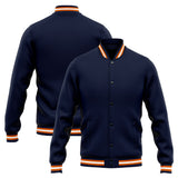 Custom Varsity Jacket Letterman jacket for Men, Women and Youth Navy Orange