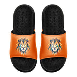 Customized basketball slippers with added patterns, name number logo