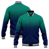 Custom Gradient Varsity Jacket Letterman jacket for Men, Women and Youth Green Navy