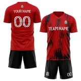 Custom Soccer Uniform Jersey Kids Adults Personalized Set Jersey Shirt Red