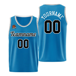 Custom Basketball Jersey Blue-Black