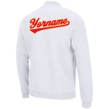 Custom Long Sleeve Windbreaker Jackets Uniform Printed Your Logo Name Number White-Red-Yellow