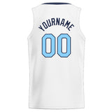 Custom Stitched Basketball Jersey for Men, Women And Kids White-Light Blue-Navy