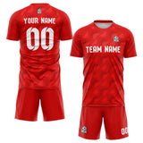 custom soccer set jersey kids adults personalized soccer red