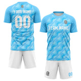 custom soccer set jersey kids adults personalized soccer light blue