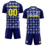 custom soccer set jersey kids adults personalized soccer blue