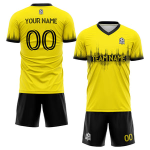 Custom Soccer Uniform Jersey Kids Adults Personalized Set Jersey Shirt Yellow