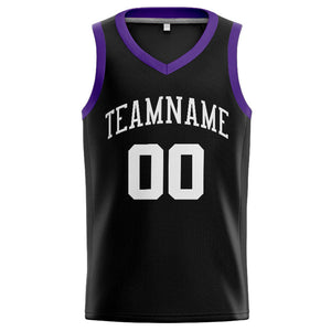 Custom Stitched Basketball Jersey for Men, Women And Kids Black-White-Purple