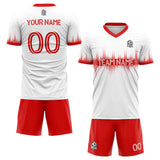 custom soccer set jersey kids adults personalized soccer white-red